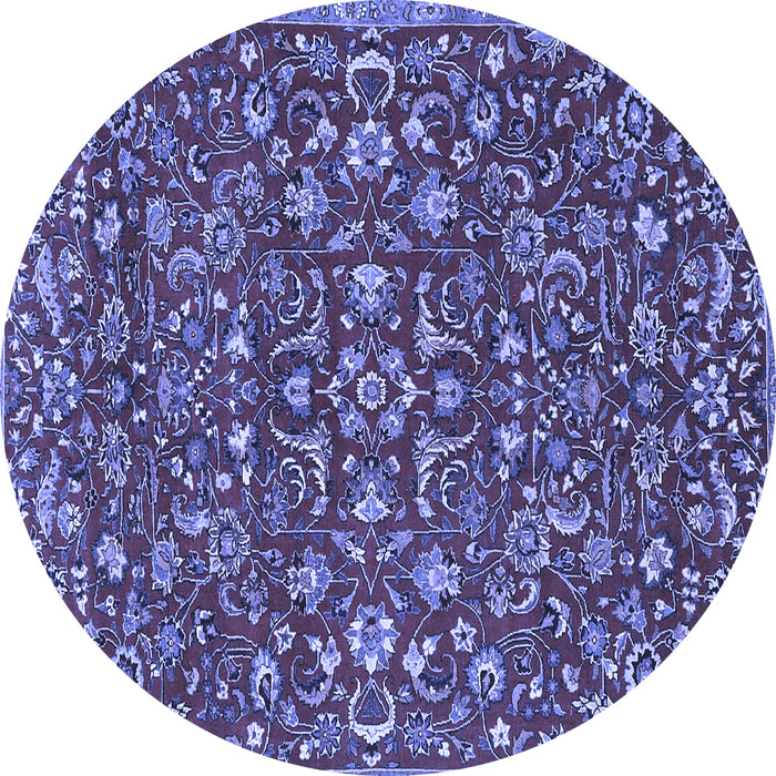 Round Persian Blue Traditional Rug, tr4210blu