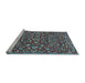 Sideview of Machine Washable Persian Light Blue Traditional Rug, wshtr4210lblu