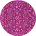 Round Persian Pink Traditional Rug, tr4210pnk