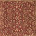 Square Persian Brown Traditional Rug, tr4210brn