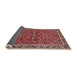 Sideview of Traditional Light Copper Gold Persian Rug, tr4211