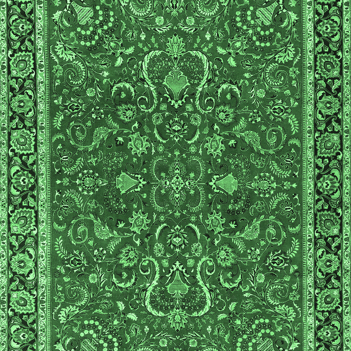 Machine Washable Persian Emerald Green Traditional Area Rugs, wshtr4211emgrn