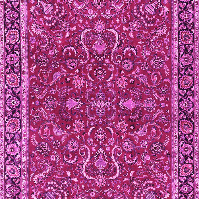 Machine Washable Persian Pink Traditional Rug, wshtr4211pnk