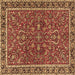 Square Persian Brown Traditional Rug, tr4211brn