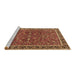 Sideview of Machine Washable Persian Brown Traditional Rug, wshtr4211brn