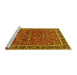 Sideview of Machine Washable Persian Yellow Traditional Rug, wshtr4211yw