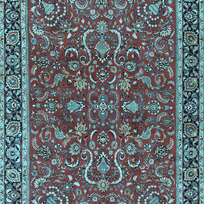 Machine Washable Persian Light Blue Traditional Rug, wshtr4211lblu
