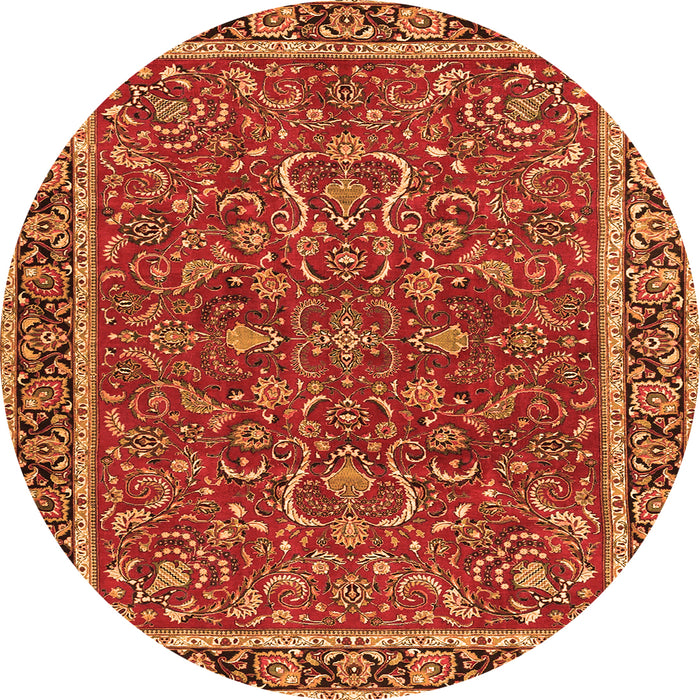 Machine Washable Persian Orange Traditional Area Rugs, wshtr4211org