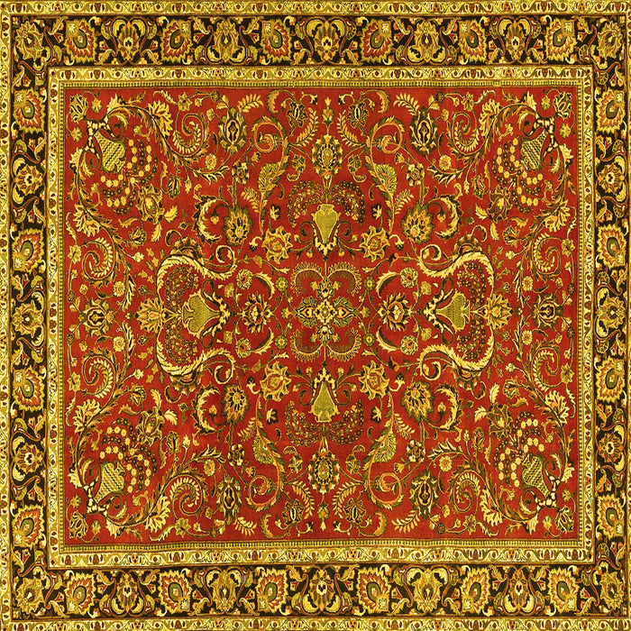 Square Persian Yellow Traditional Rug, tr4211yw