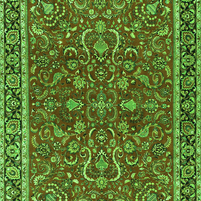 Serging Thickness of Machine Washable Persian Green Traditional Area Rugs, wshtr4211grn