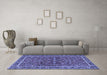 Machine Washable Persian Blue Traditional Rug in a Living Room, wshtr4211blu