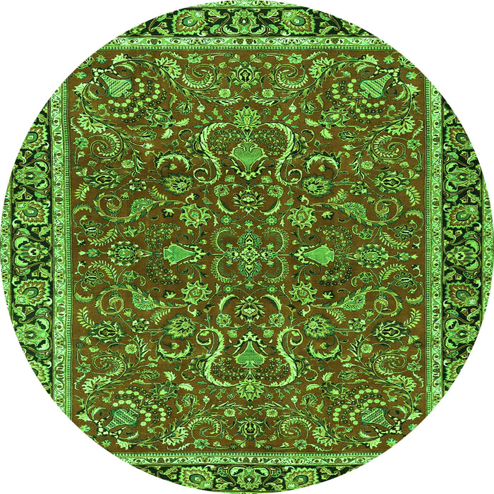 Machine Washable Persian Green Traditional Area Rugs, wshtr4211grn