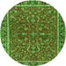 Machine Washable Persian Green Traditional Area Rugs, wshtr4211grn