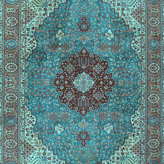 Medallion Light Blue Traditional Rug, tr4212lblu