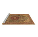 Sideview of Machine Washable Medallion Brown Traditional Rug, wshtr4212brn