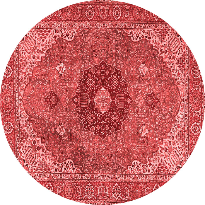 Machine Washable Medallion Red Traditional Rug, wshtr4212red