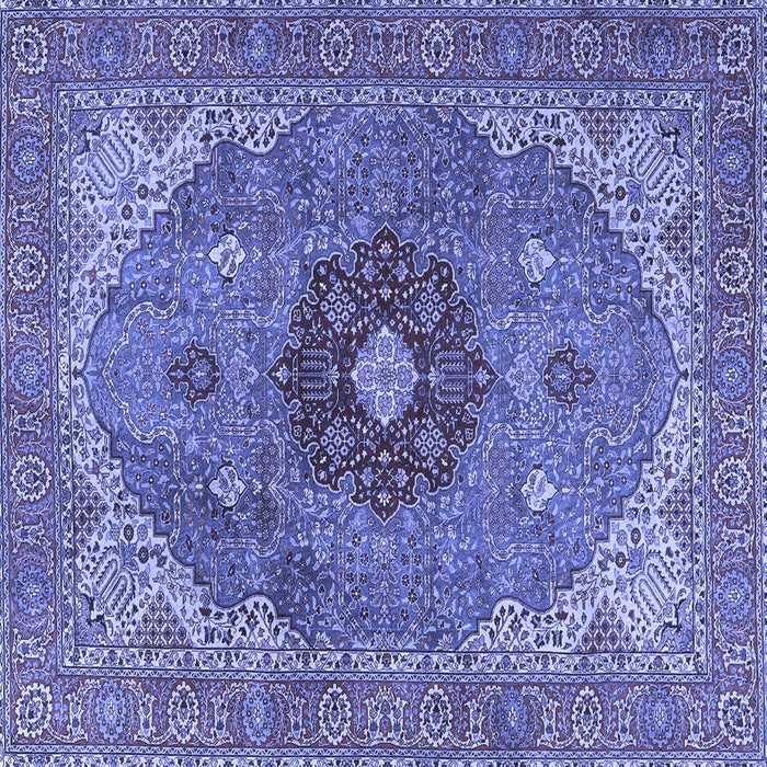 Square Medallion Blue Traditional Rug, tr4212blu