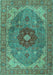 Medallion Turquoise Traditional Rug, tr4212turq