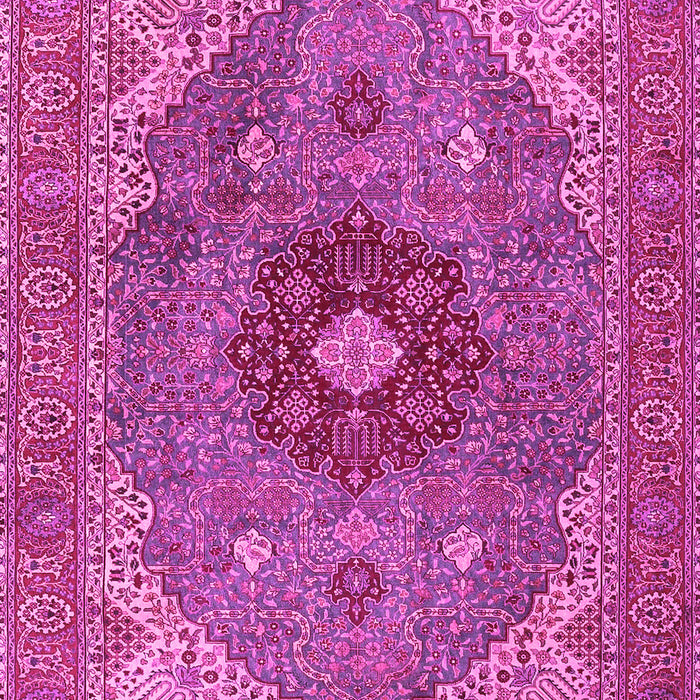 Machine Washable Medallion Pink Traditional Rug, wshtr4212pnk