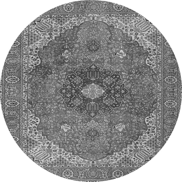 Square Medallion Gray Traditional Rug, tr4212gry