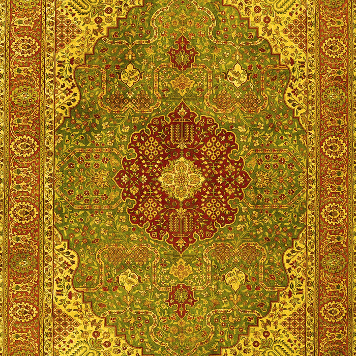 Medallion Yellow Traditional Rug, tr4212yw