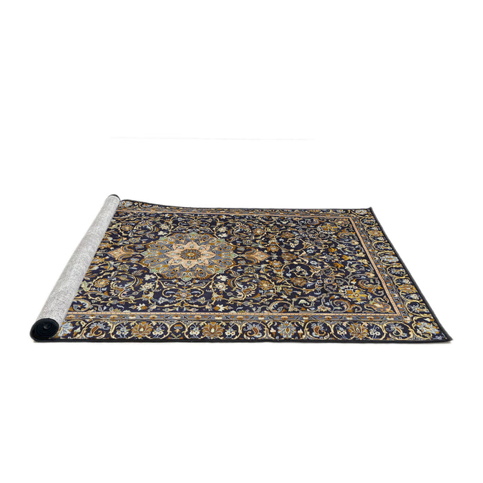 Sideview of Machine Washable Traditional Burgundy Brown Rug, wshtr4213