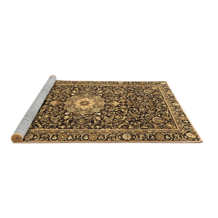 Sideview of Machine Washable Persian Brown Traditional Rug, wshtr4213brn