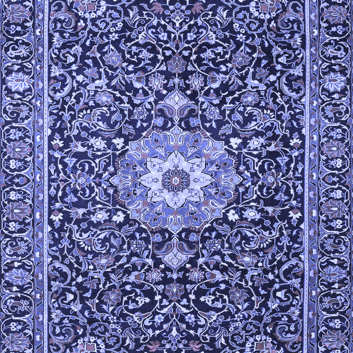 Machine Washable Persian Blue Traditional Rug, wshtr4213blu