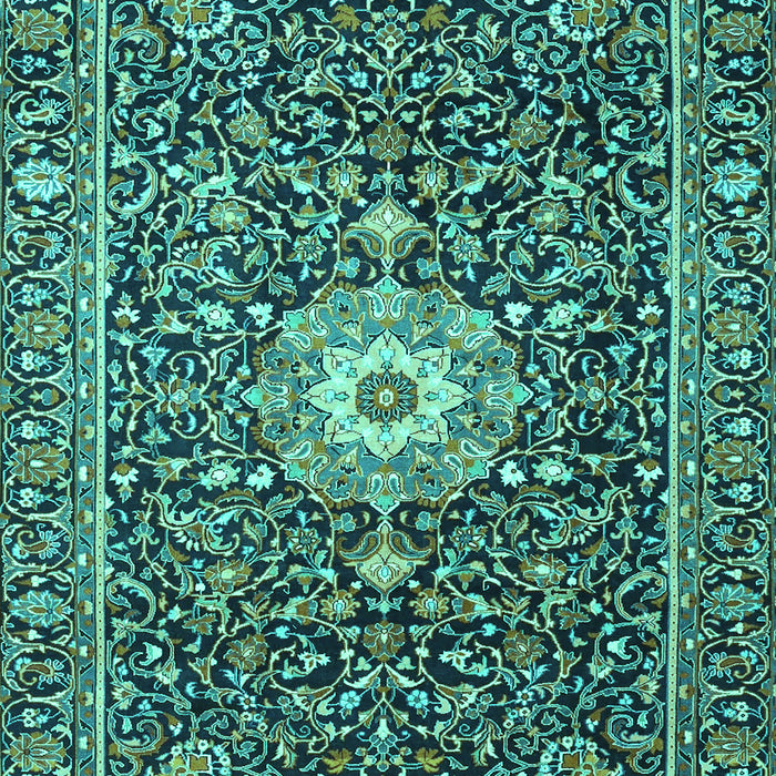 Machine Washable Persian Turquoise Traditional Area Rugs, wshtr4213turq