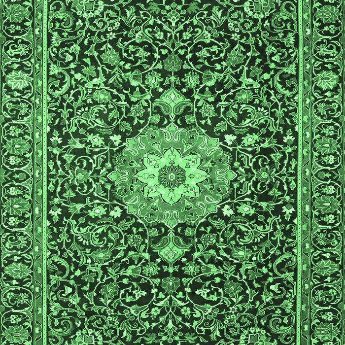 Machine Washable Persian Emerald Green Traditional Area Rugs, wshtr4213emgrn