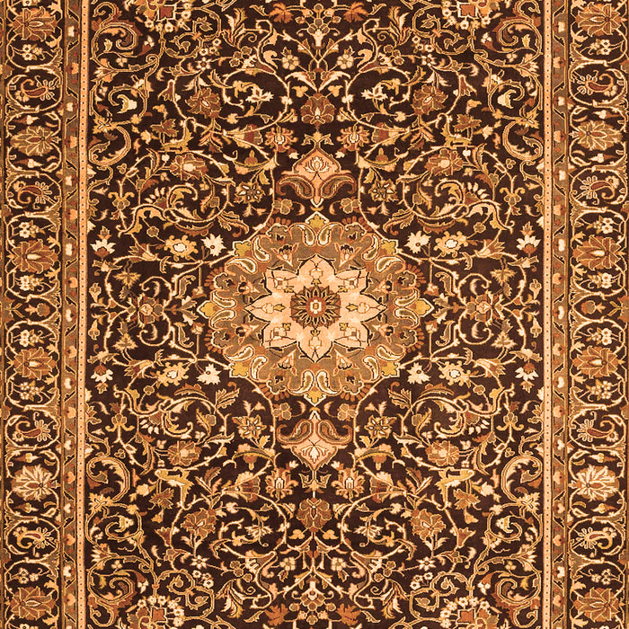Serging Thickness of Machine Washable Persian Orange Traditional Area Rugs, wshtr4213org