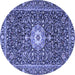 Round Persian Blue Traditional Rug, tr4213blu