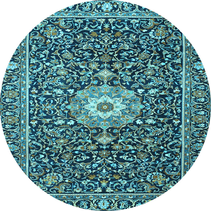 Round Persian Light Blue Traditional Rug, tr4213lblu
