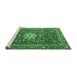 Sideview of Machine Washable Persian Emerald Green Traditional Area Rugs, wshtr4213emgrn