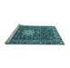 Sideview of Machine Washable Persian Light Blue Traditional Rug, wshtr4213lblu