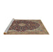 Sideview of Machine Washable Traditional Red Brown Rug, wshtr4214