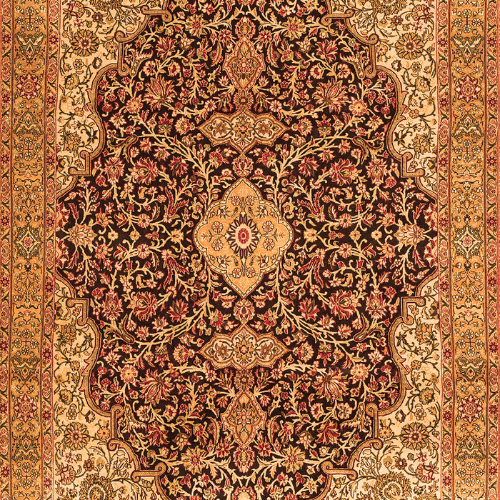 Serging Thickness of Machine Washable Persian Orange Traditional Area Rugs, wshtr4214org