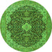 Square Persian Green Traditional Rug, tr4214grn