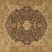 Square Persian Brown Traditional Rug, tr4214brn