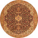 Square Persian Orange Traditional Rug, tr4214org