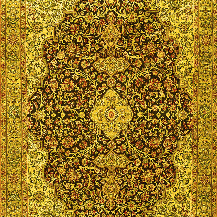 Machine Washable Persian Yellow Traditional Rug, wshtr4214yw