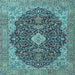 Square Machine Washable Persian Light Blue Traditional Rug, wshtr4214lblu