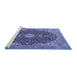 Sideview of Machine Washable Persian Blue Traditional Rug, wshtr4214blu