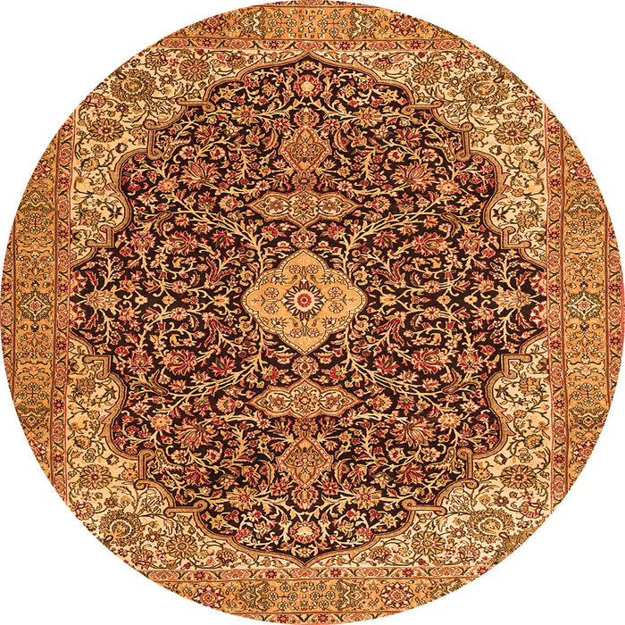 Machine Washable Persian Orange Traditional Area Rugs, wshtr4214org