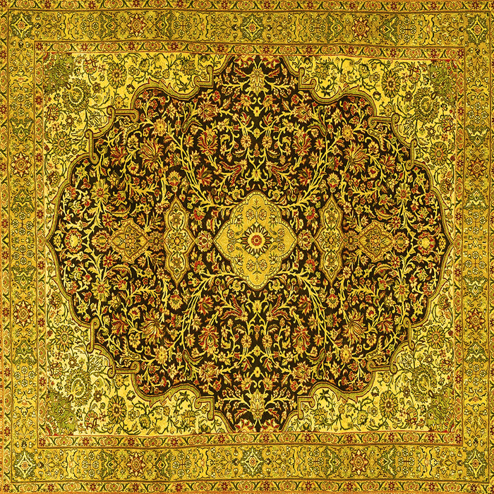 Square Persian Yellow Traditional Rug, tr4214yw