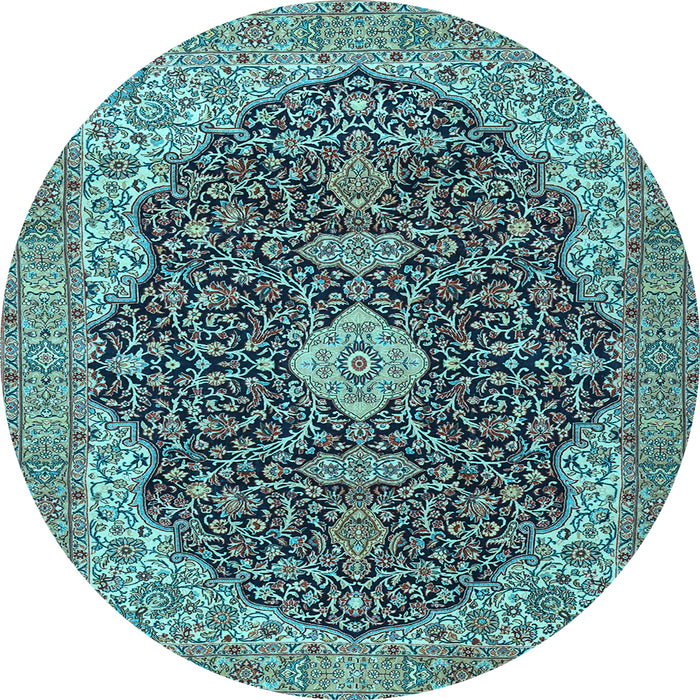 Round Persian Light Blue Traditional Rug, tr4214lblu