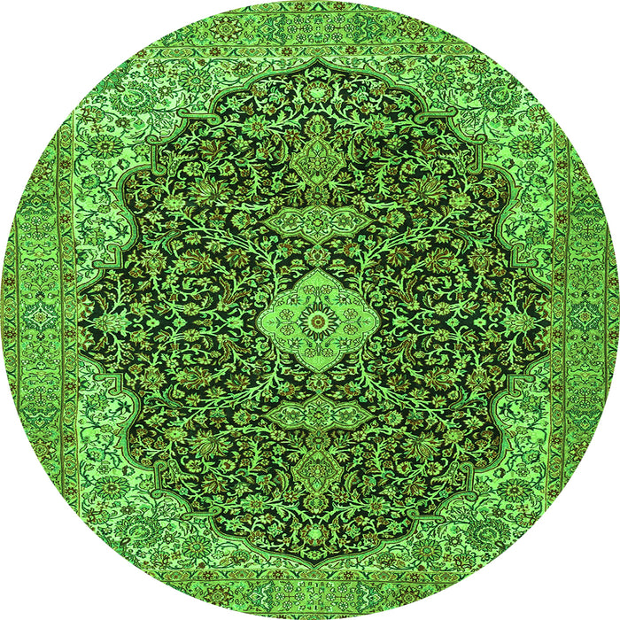 Machine Washable Persian Green Traditional Area Rugs, wshtr4214grn