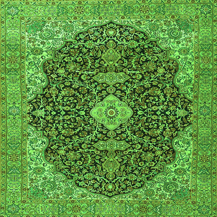 Serging Thickness of Persian Green Traditional Rug, tr4214grn