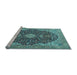 Sideview of Machine Washable Persian Light Blue Traditional Rug, wshtr4214lblu