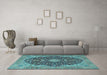 Machine Washable Persian Light Blue Traditional Rug in a Living Room, wshtr4214lblu